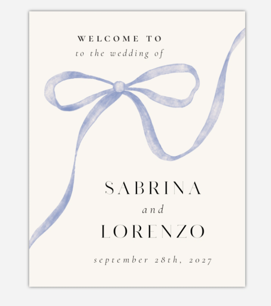 welcome to the wedding bow foam board